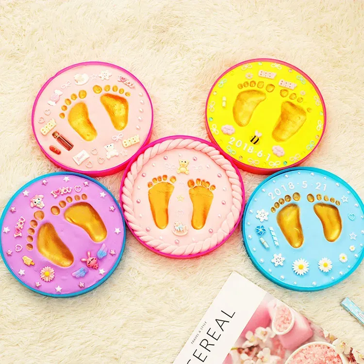 Toy Polymer Plasticine Polimer Clay Baby Handprint Footprint Photo Frame Diy Clay Mold Kit