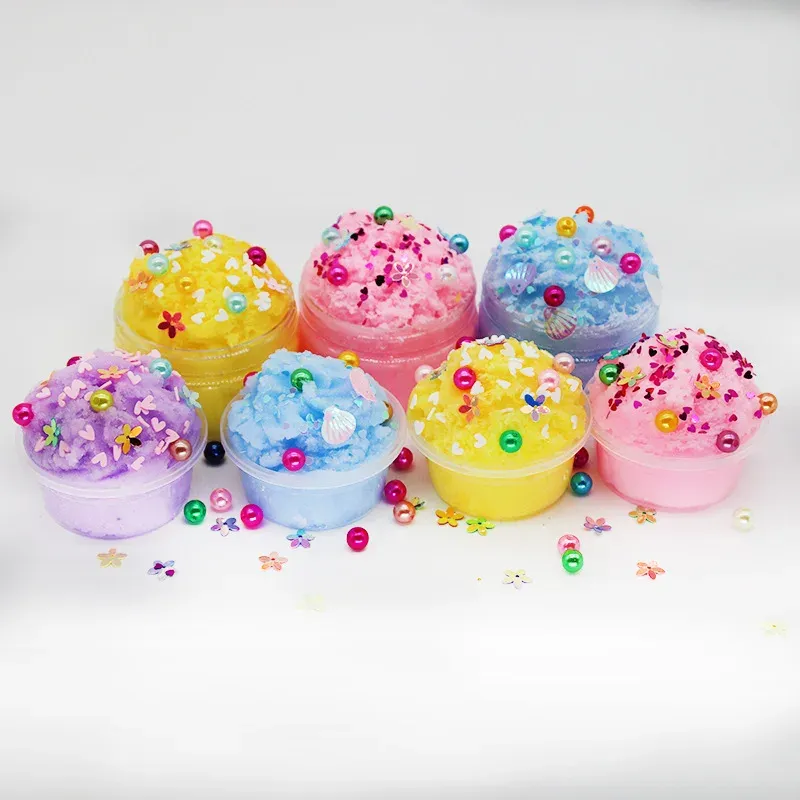 2019 Hot Sale Cream Clay Toys Colorful Glitter Accessories Safe Slime Toys