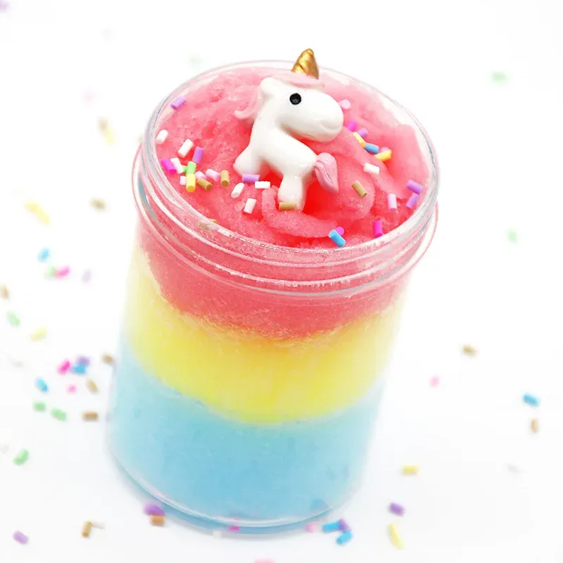 Hot Sale Educational Kids Toy 3 Colors Mix Unicorn Charms Silk Slime