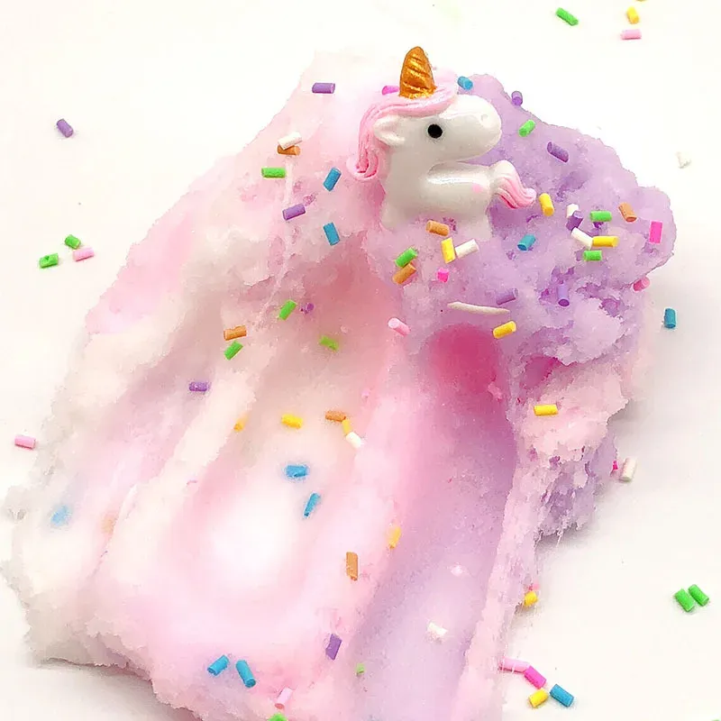 Hot Sale Educational Kids Toy 3 Colors Mix Unicorn Charms Silk Slime