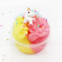 Hot Sale Educational Kids Toy 3 Colors Mix Unicorn Charms Silk Slime