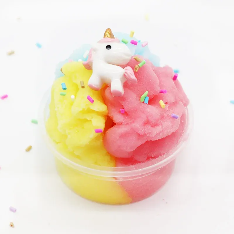 Hot Sale Educational Kids Toy 3 Colors Mix Unicorn Charms Silk Slime