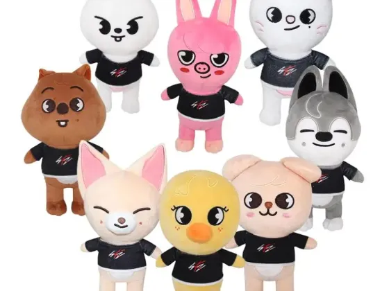 Skzoo Wolf Plush Toy Figure Stray Kids Doll Kawaii Cartoon Stuffed Animal Toys Wolf Plush Toy for Kids Adults Fans Gift