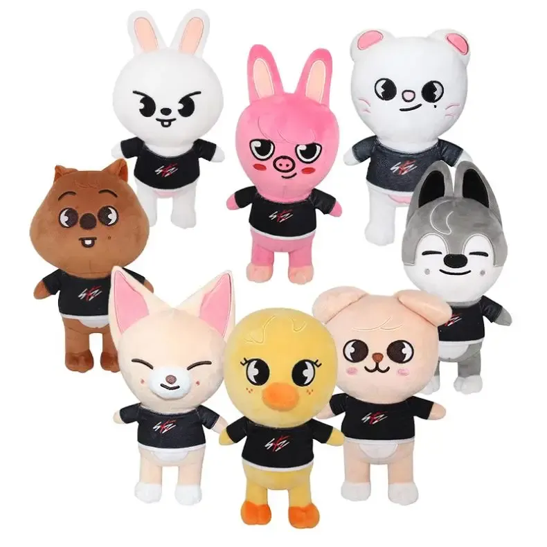 Skzoo Wolf Plush Toy Figure Stray Kids Doll Kawaii Cartoon Stuffed Animal Toys Wolf Plush Toy for Kids Adults Fans Gift