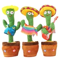Fake Talking Dancing Cactus Toy Repeat Talking Usb Charging Bailando Pot Funny Peluche Baby Electronic Plush Cactus Toy