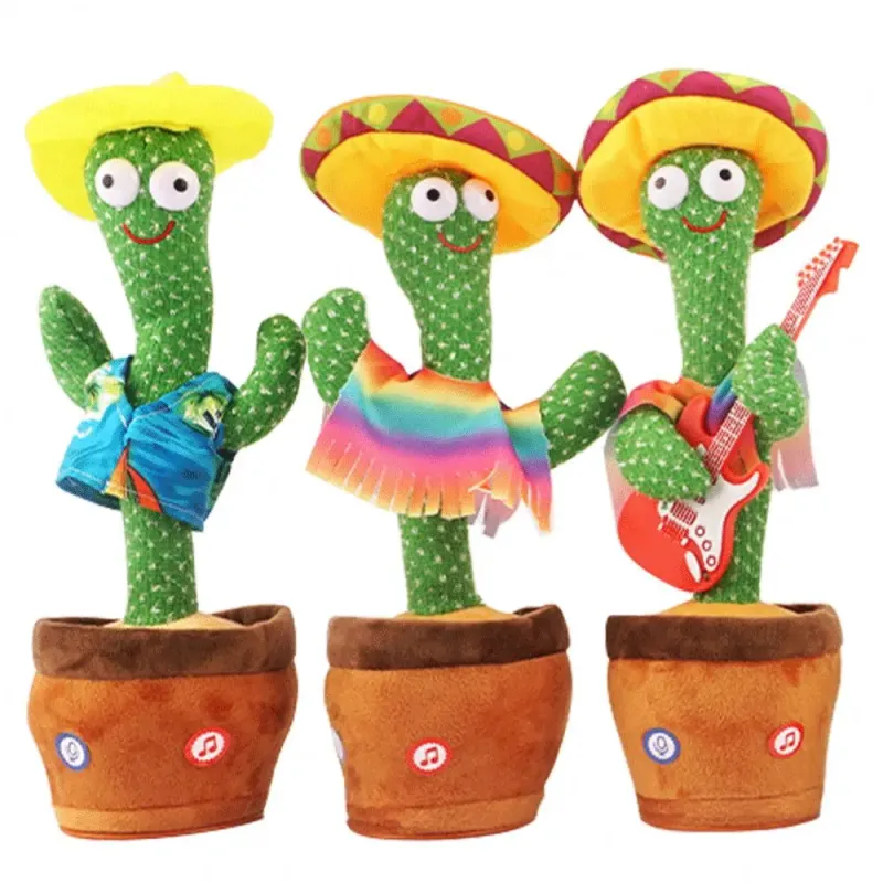 Fake Talking Dancing Cactus Toy Repeat Talking Usb Charging Bailando Pot Funny Peluche Baby Electronic Plush Cactus Toy