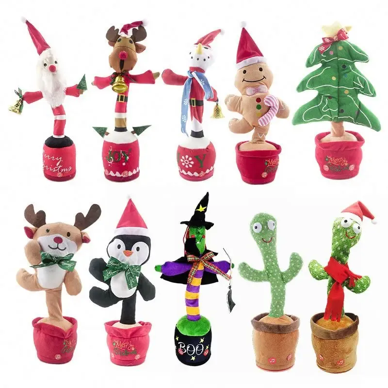 Fake Talking Dancing Cactus Toy Repeat Talking Usb Charging Bailando Pot Funny Peluche Baby Electronic Plush Cactus Toy