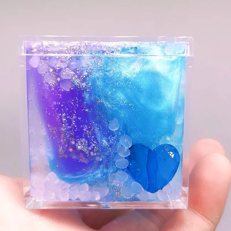 Hot Toys Kid Toy Ice Cream Slime Non Toxic Euducational Slime Mixed Cloud Grid Crystal clear Slime