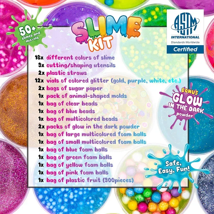 16 Colors Crystal Slime Foam Glitter Cream Fluffy Slime Vomit Crystal Clear Slime Kit