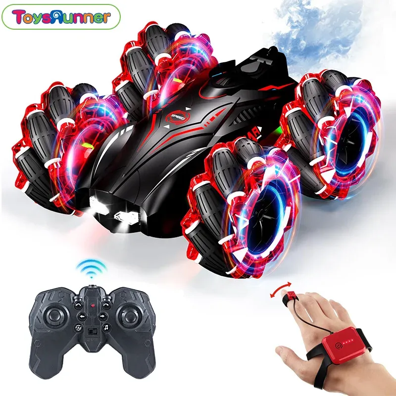 Mini Rc Car 100 Km Speed Drift High Speed and Trucks Twisting Stunt Hand Gesture Watch Stunt Rc Car With Remote Control