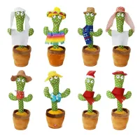 Dancing Cactus Toy Space Duck Rabbit 120 Songs Singing Talking Plush Figure Stuffed Animal Lion Monkey Cactus Toy for Kids