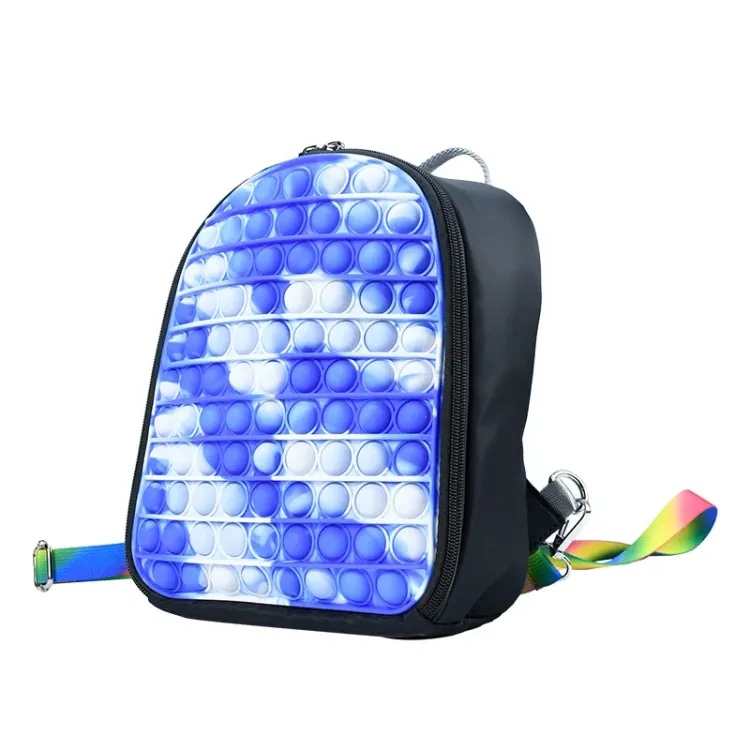 TOYSRUNNER Fast Shipping Silicone Fidget Backpack Pop Quality School Kids Bubble Book Bag on Medium Pop Backpack