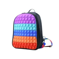 TOYSRUNNER Fast Shipping Silicone Fidget Backpack Pop Quality School Kids Bubble Book Bag on Medium Pop Backpack