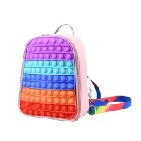 TOYSRUNNER Fast Shipping Silicone Fidget Backpack Pop Quality School Kids Bubble Book Bag on Medium Pop Backpack