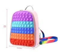 TOYSRUNNER Fast Shipping Silicone Fidget Backpack Pop Quality School Kids Bubble Book Bag on Medium Pop Backpack