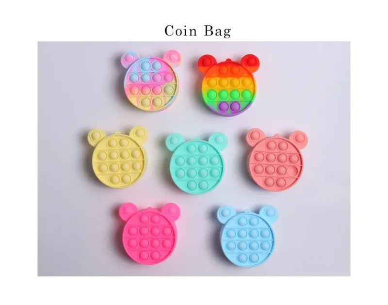 Colorful Simple Piornik Szkolny Push Pop Bubble Custom Gift Bug Glow Fing Tie Dye Push Pop Bubble