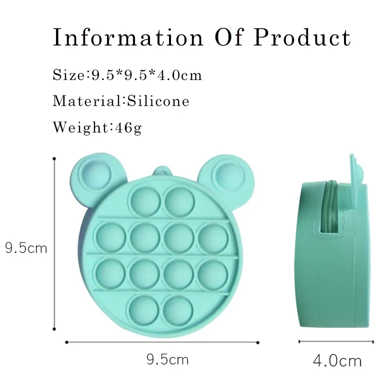 Colorful Simple Piornik Szkolny Push Pop Bubble Custom Gift Bug Glow Fing Tie Dye Push Pop Bubble