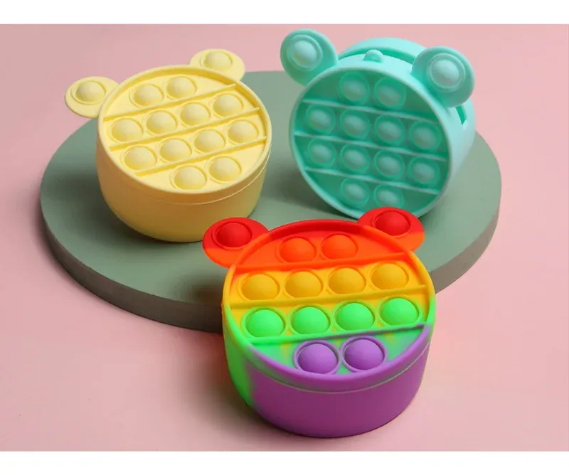 Colorful Simple Piornik Szkolny Push Pop Bubble Custom Gift Bug Glow Fing Tie Dye Push Pop Bubble