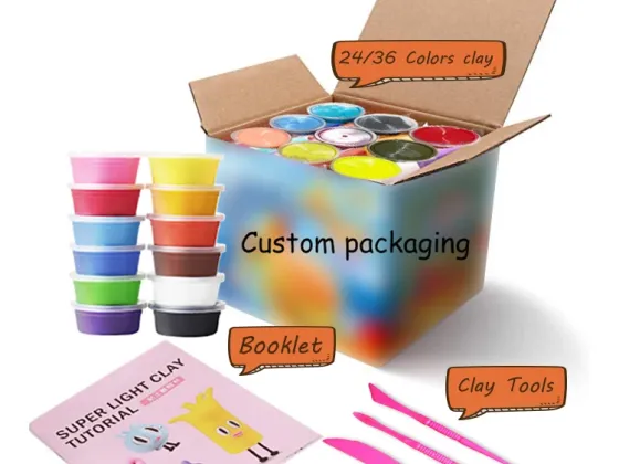 2020 New Educational Kids Toys Colors Modeling Playdough Customized DIY Air Dry Clay Kit