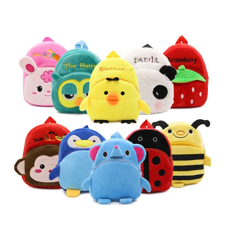 2020 3D Kids Children Cute Animals Baby Zoo Cartoon Unicorn Girls Plush Backpacks Bags School Bags for Kids
