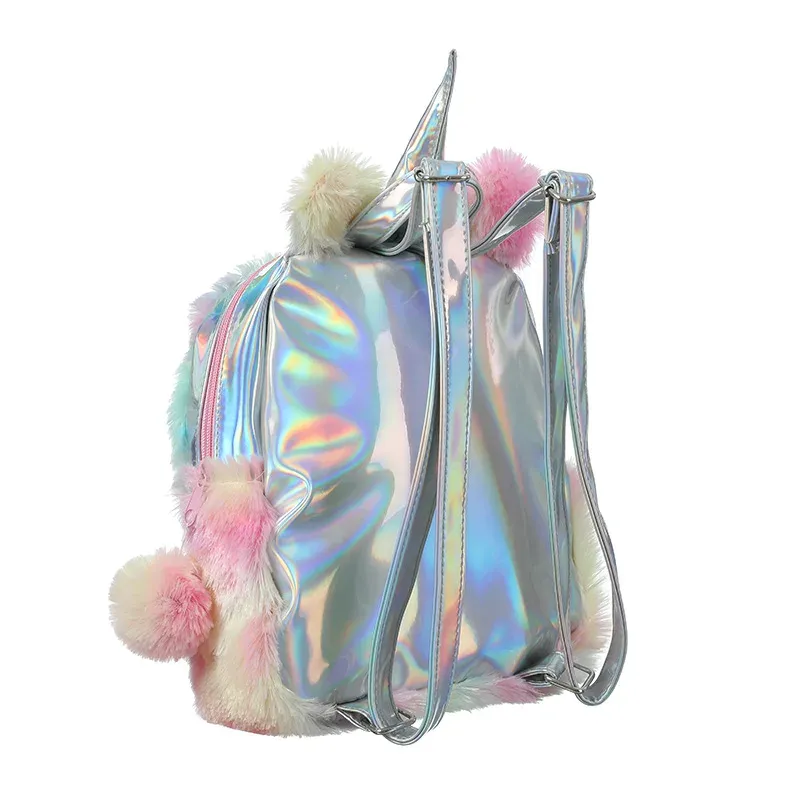 2020 Wholesale Kids Toys 3D Galaxy Backpack Colors Girls Plush Animal Fluffy Unicorn School Bags