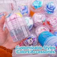 Cheap Price Playdough Clear Fluffy Slime Maker Diy Kit Ice Cream Toy Soft Clay Charm for Slime