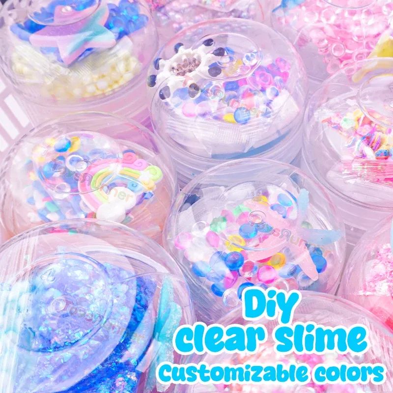 Cheap Price Playdough Clear Fluffy Slime Maker Diy Kit Ice Cream Toy Soft Clay Charm for Slime