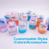 White Big Crystal Mud Clear Slime Bulk Supplies Packs Non Toxic Blue Toy Diy Slime Kit for Kids Wholesale