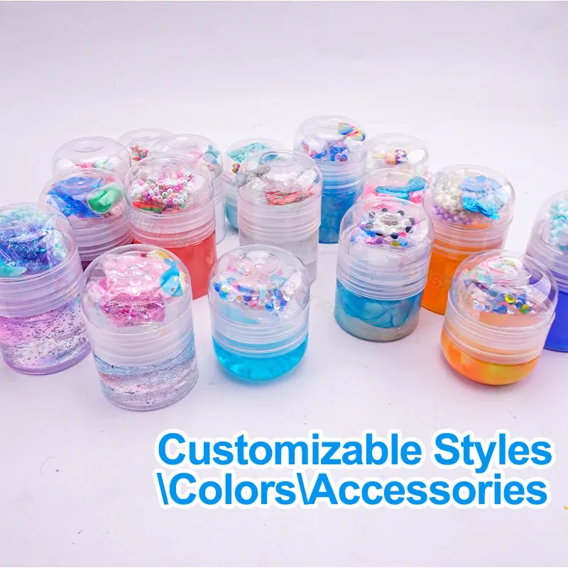 White Big Crystal Mud Clear Slime Bulk Supplies Packs Non Toxic Blue Toy Diy Slime Kit for Kids Wholesale