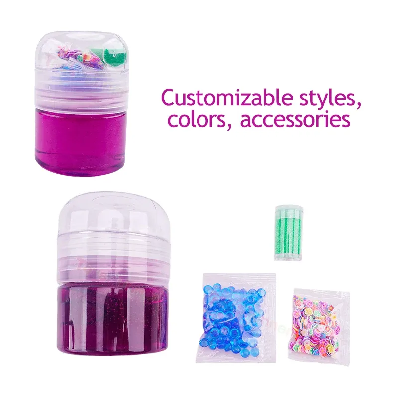 White Big Crystal Mud Clear Slime Bulk Supplies Packs Non Toxic Blue Toy Diy Slime Kit for Kids Wholesale