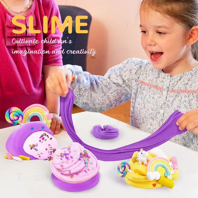 2019 Kids Accessories DIY Eco-Friendly Slime Clay Mermaid Slime Activator Stress Relief Play Dough Al Por Mayor
