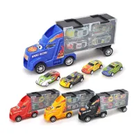 2020 Wholesale Educational Toys Diecast Alloy Container Truck Play Cars Models Set for Kids