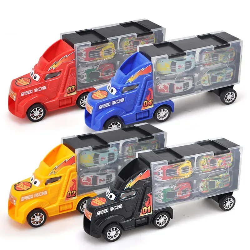 2020 Wholesale Educational Toys Diecast Alloy Container Truck Play Cars Models Set for Kids