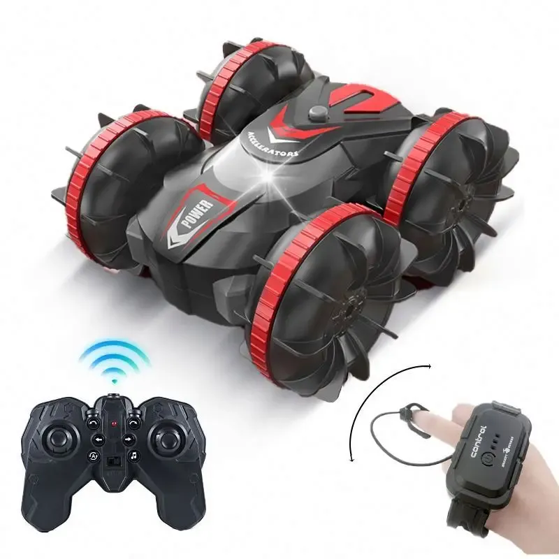 Mini Rc Car Amphibious Atv Vehicle Land Water Hand Controlled Gesture 360 Rotating Fishing Boat Rc Car Amphibious for Sale