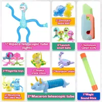 26Pcs Kids Toys 2024 Fidget Toys Set Spinners Anti Stress Ball Package Stretchy Strings Gift Fidget Toys Set for Ages 8-13