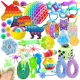 Huge Paw Silicone Chick Grape Squeeze Toys Gift Box Kawaii Boys Ball Eye Popping Squeeze Toys for Kids