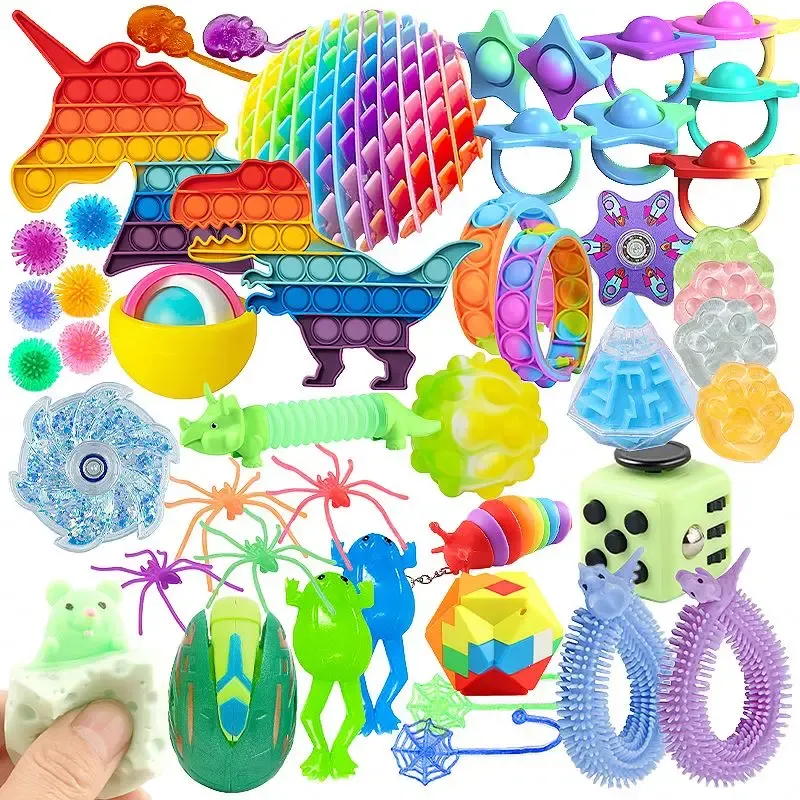 Huge Paw Silicone Chick Grape Squeeze Toys Gift Box Kawaii Boys Ball Eye Popping Squeeze Toys for Kids