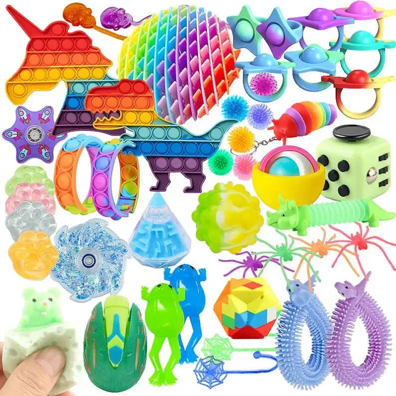 Huge Paw Silicone Chick Grape Squeeze Toys Gift Box Kawaii Boys Ball Eye Popping Squeeze Toys for Kids