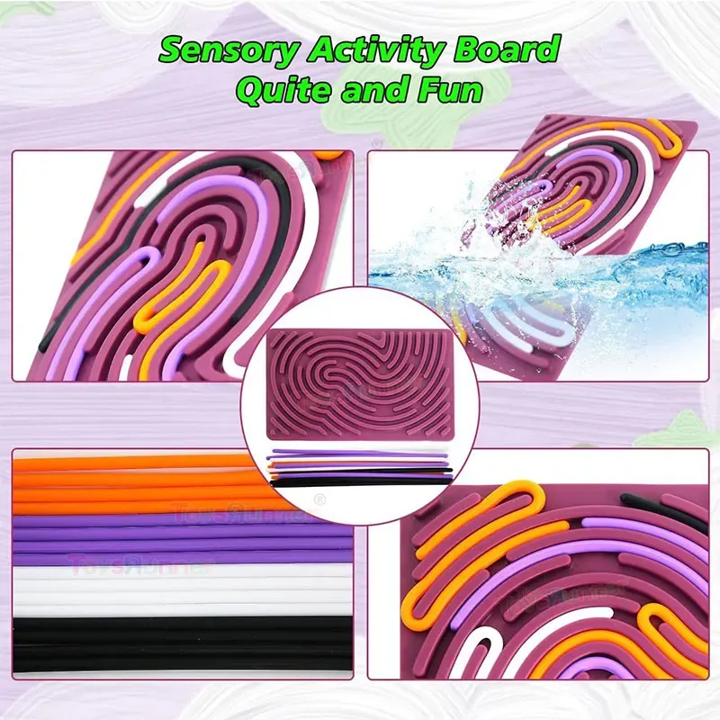 Silicone Folding Sensory Board Busy Activity Toy to Calm Stress Anxiety ADHD Autism-Silent Plastic Fidget Toy for Kids