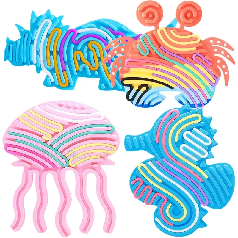 Silicone Folding Sensory Board Busy Activity Toy to Calm Stress Anxiety ADHD Autism-Silent Plastic Fidget Toy for Kids