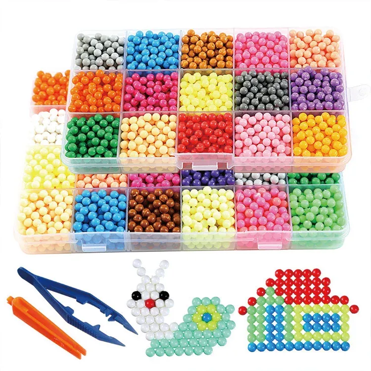 2021 New Educational Kid Toys 24 Colors Magic DIY Spray Crystal Fuse Drop Beads Shape Water Beads