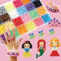 2021 New Educational Kid Toys 24 Colors Magic DIY Spray Crystal Fuse Drop Beads Shape Water Beads