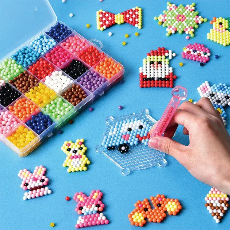 2021 New Educational Kid Toys 24 Colors Magic DIY Spray Crystal Fuse Drop Beads Shape Water Beads