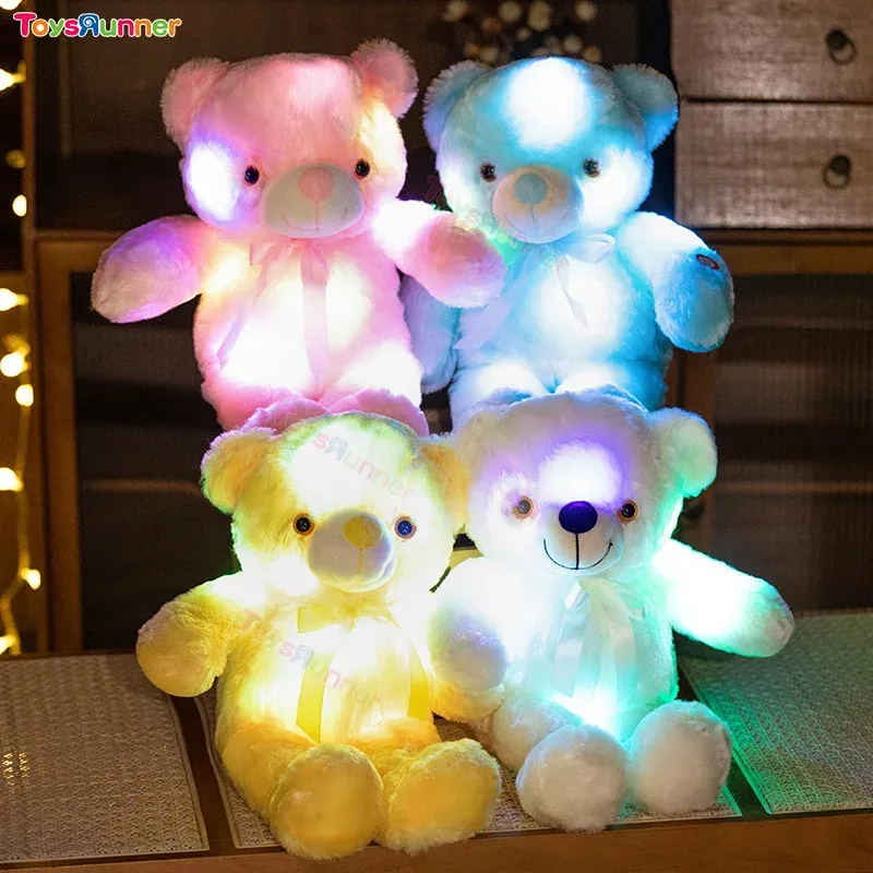 Plush Toy Factory Stuffed Animals Wholesale Glow in the Dark Teddy Bear Baby Soft Glow Toys for Kids