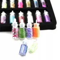 48 Colors Hot Selling OEM Crystal Drops Glowing Glue Diy Slime Glue Activator Glitter Powder