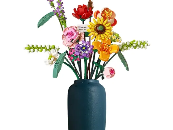 Mini Diy Plastic Toy Building Blocks Decorative Flowers Bouquet Garden Assemble Small Particle Sunflower Building Blocks