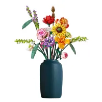 Mini Diy Plastic Toy Building Blocks Decorative Flowers Bouquet Garden Assemble Small Particle Sunflower Building Blocks