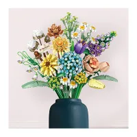 Mini Diy Plastic Toy Building Blocks Decorative Flowers Bouquet Garden Assemble Small Particle Sunflower Building Blocks