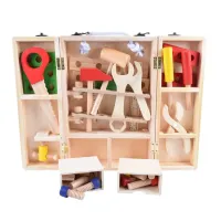 Wooden Intelligence Montessori Furniture Wooden Repair Tools Craft Toys Foldable Wood Repair Tools Kit for Toddlers