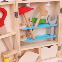 Wooden Intelligence Montessori Furniture Wooden Repair Tools Craft Toys Foldable Wood Repair Tools Kit for Toddlers